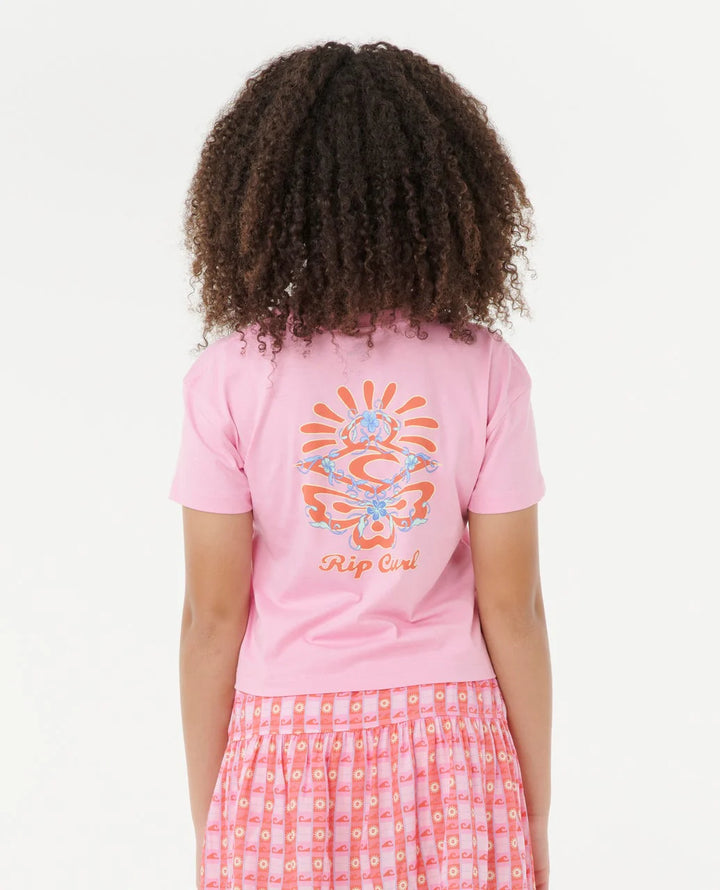 GIRLS SUNSET SKIES CROP TEE