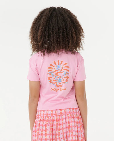 GIRLS SUNSET SKIES CROP TEE