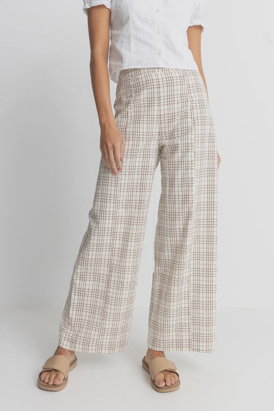 RUMI CHECK WIDE LEG PANT