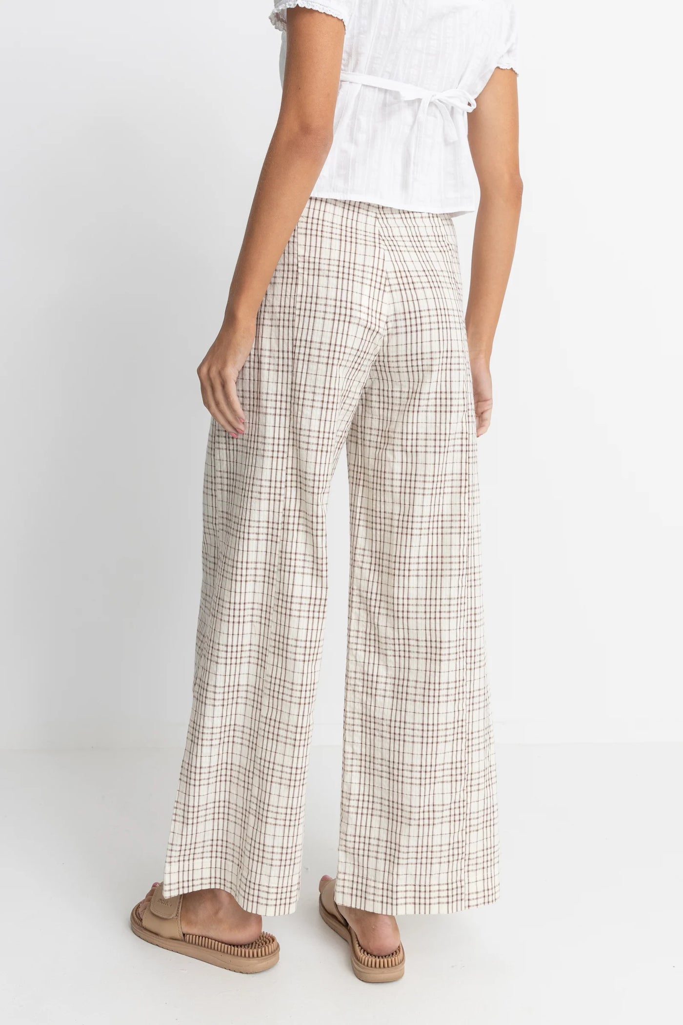 RUMI CHECK WIDE LEG PANT