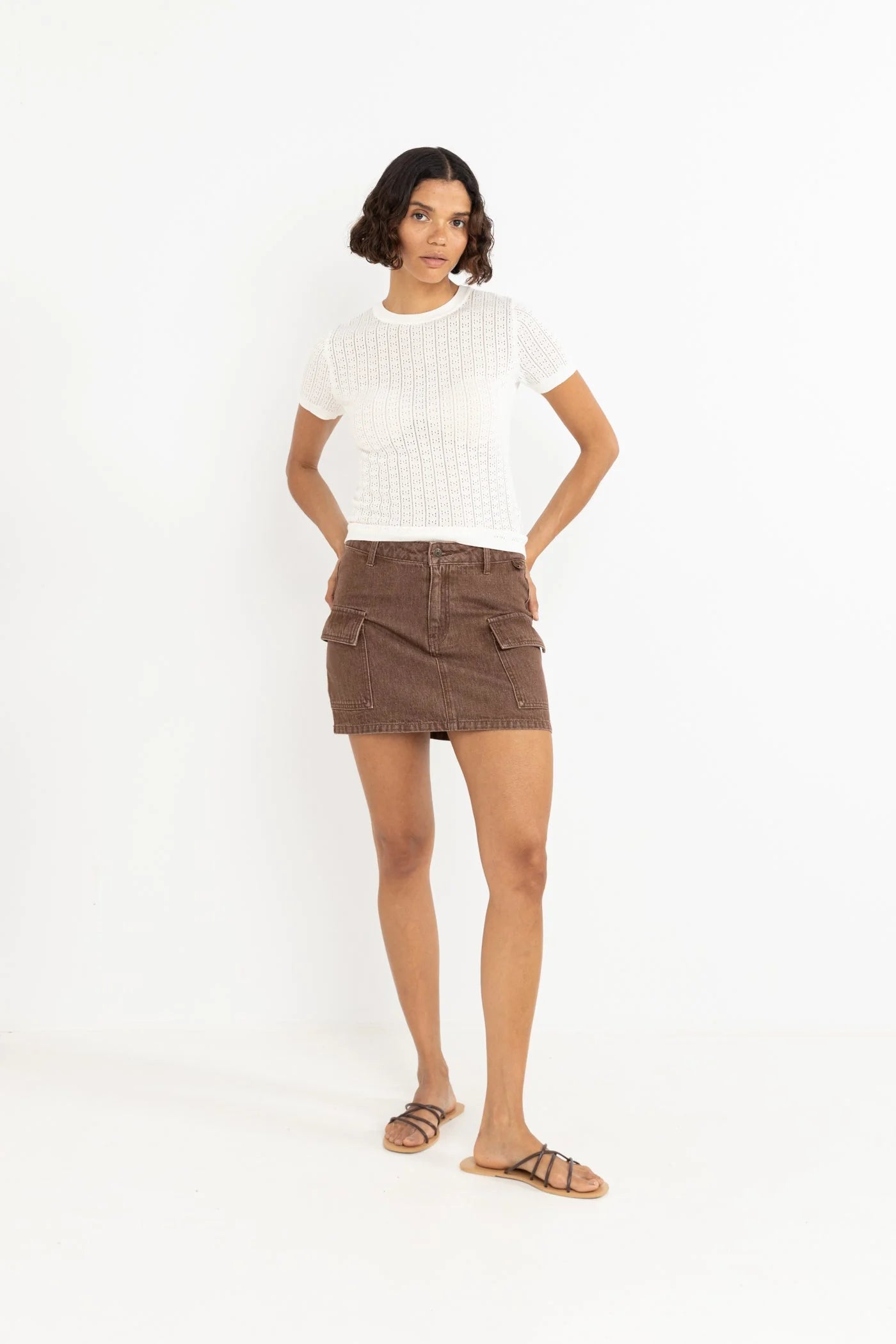 CARGO DENIM MINI SKIRT
