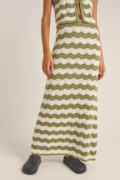 CARMEN STRIPE KNIT MAXXI SKIRT