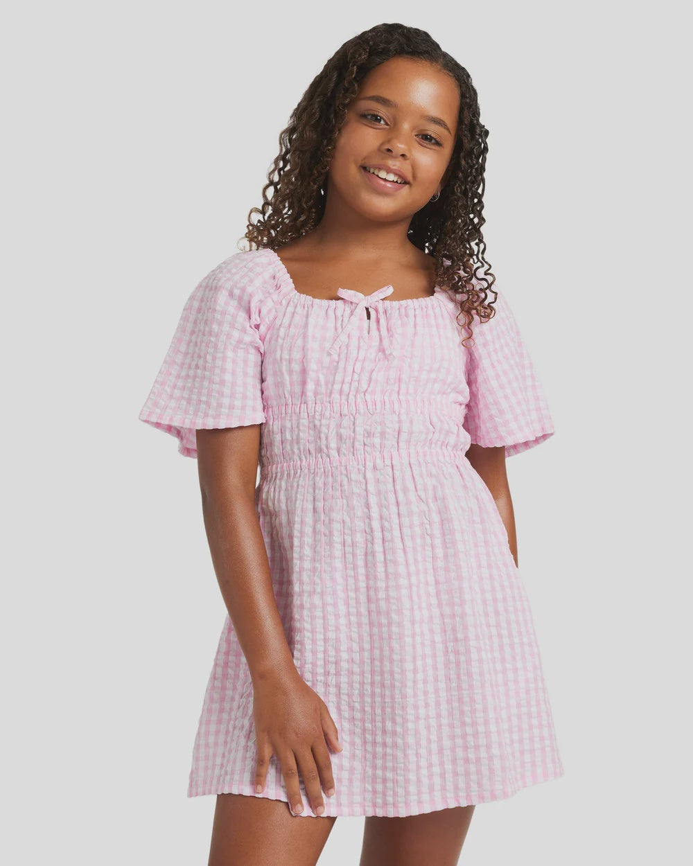 GIRLS DAISY CHECK DRESS