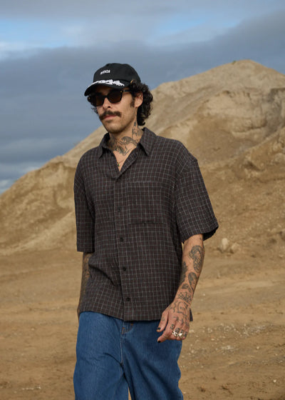 DUSK HEMP SEER SUCKER CHECK SHIRT