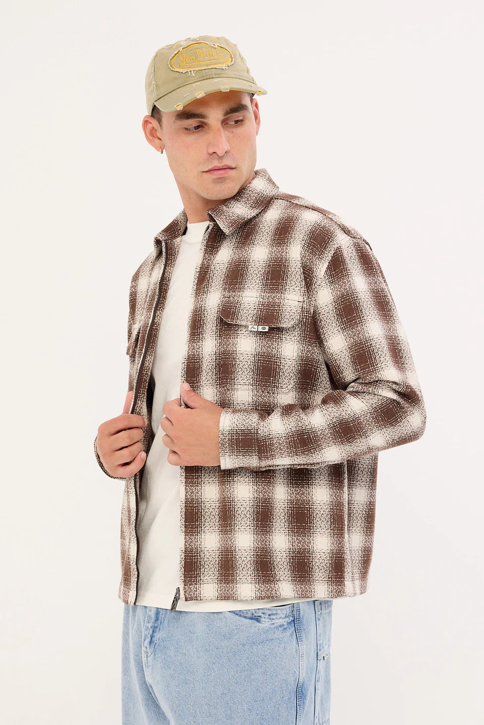 ZEAL ZIP THRU OVER SHIRT - PINECONE