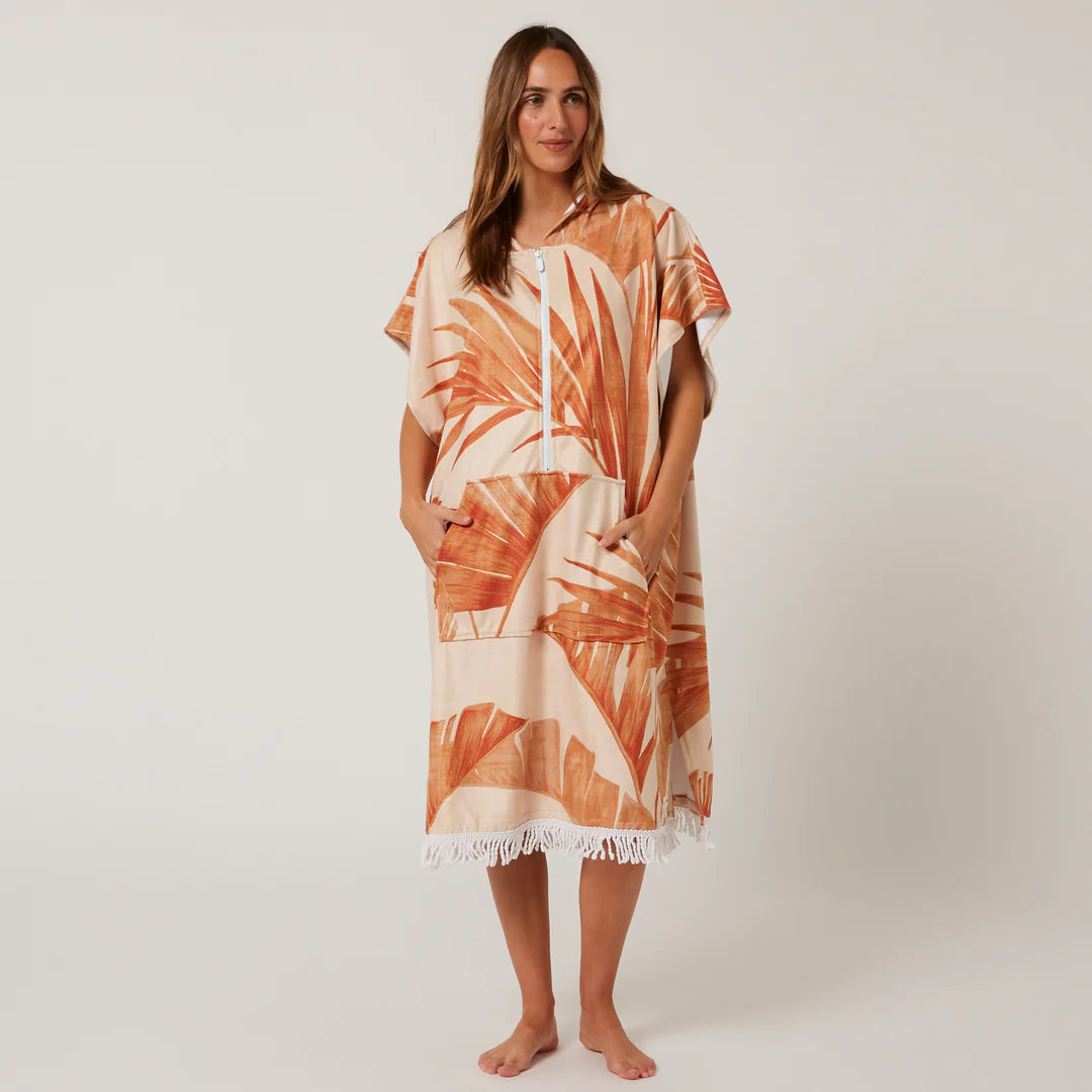 LADIES PALM HOODED PONCHO