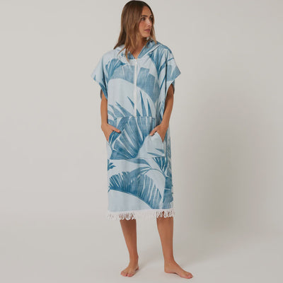 LADIES PALM HOODED PONCHO