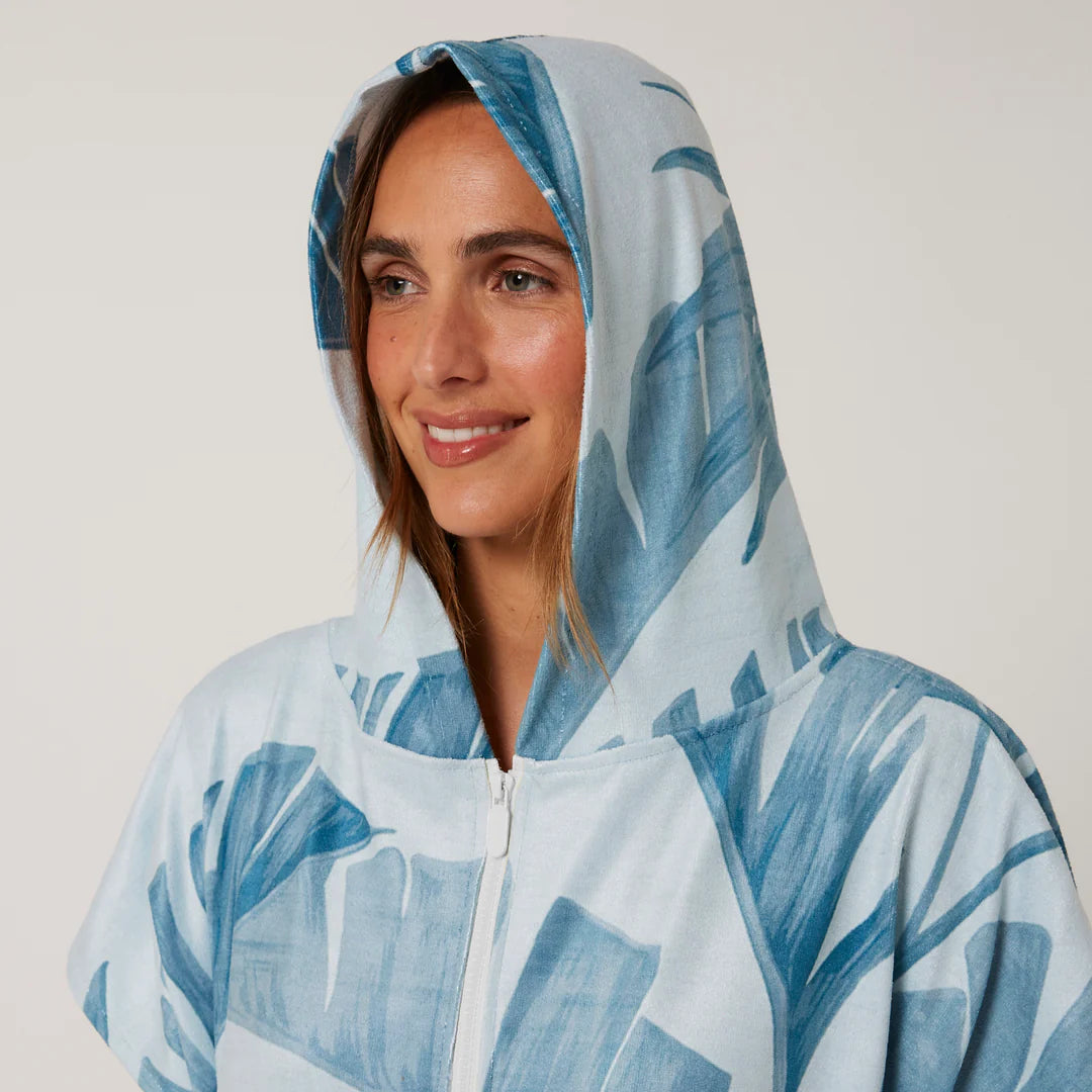 LADIES PALM HOODED PONCHO