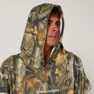 MENS REAL CAMO HOODED PONCHO