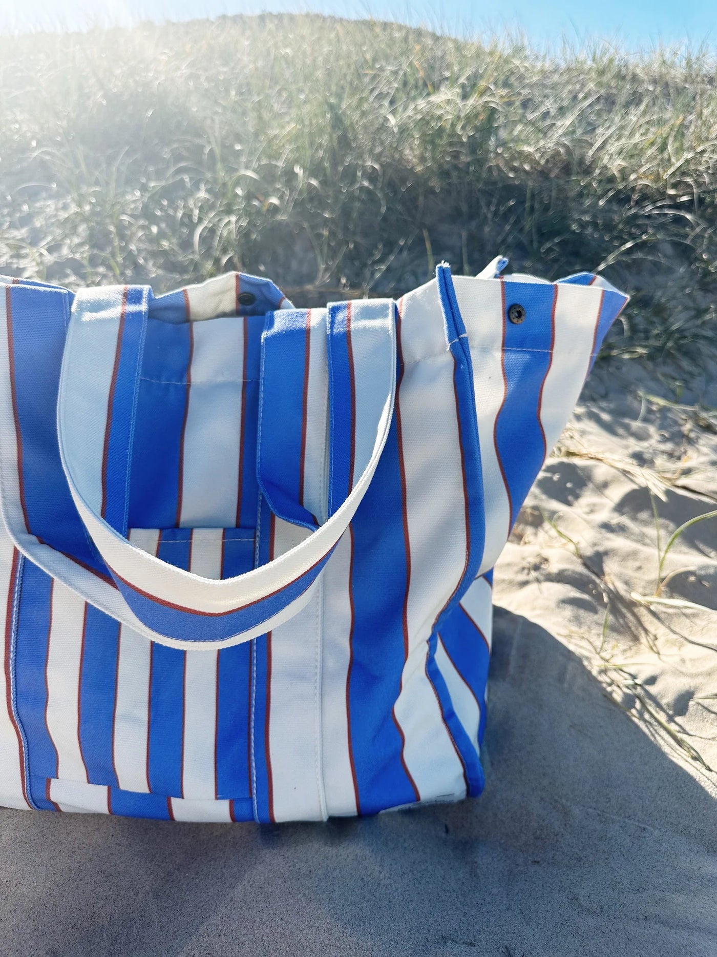 BLUE STRIPE BEACH BAG