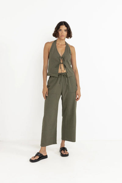 LOUISE CHECK HALTER TOP