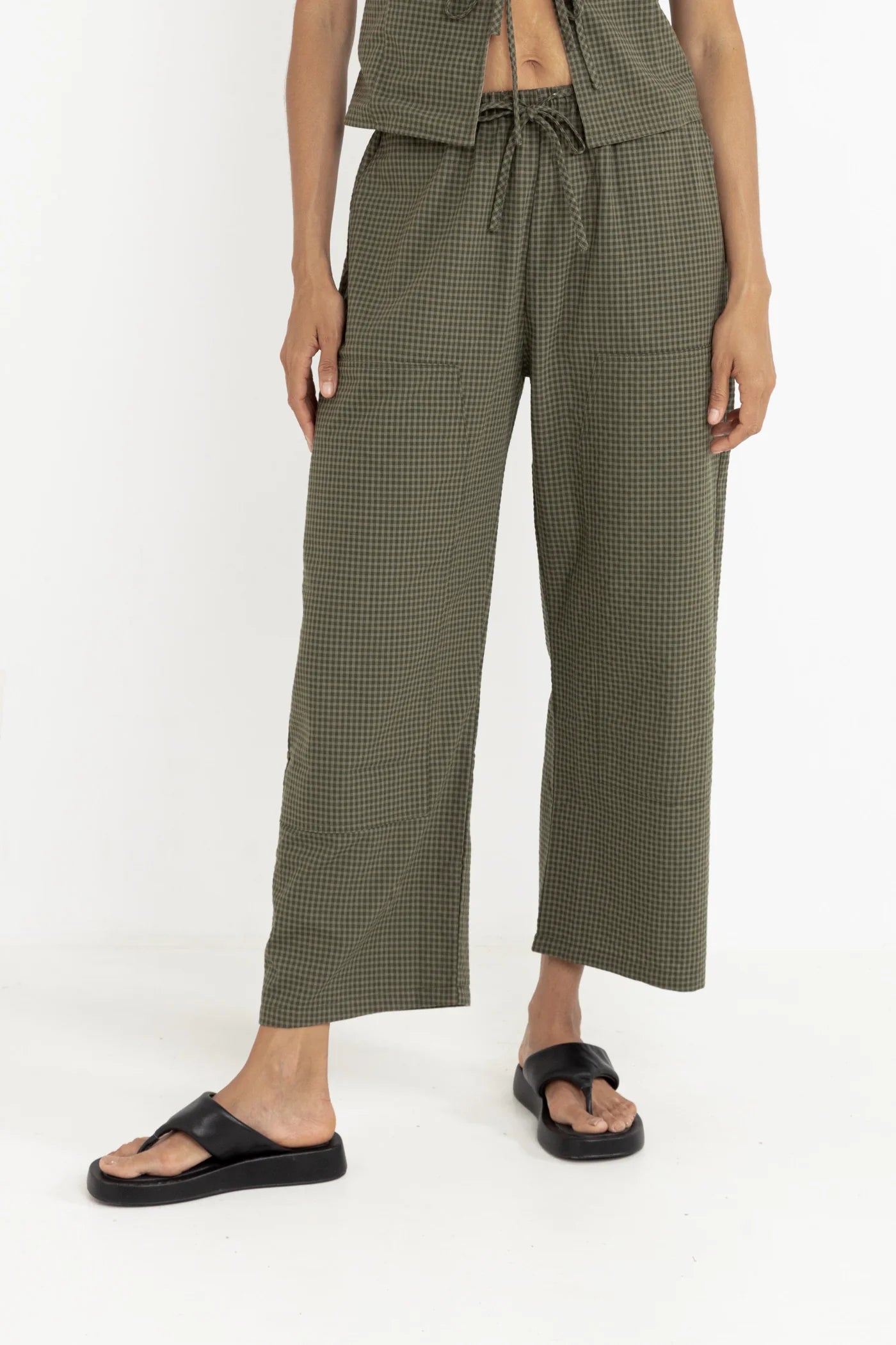 LOUISE CHECK DRAWSTRING PANT
