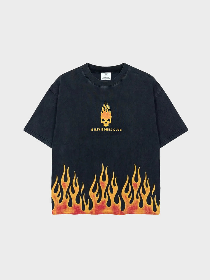 BURNING SKULL BOXY TEE