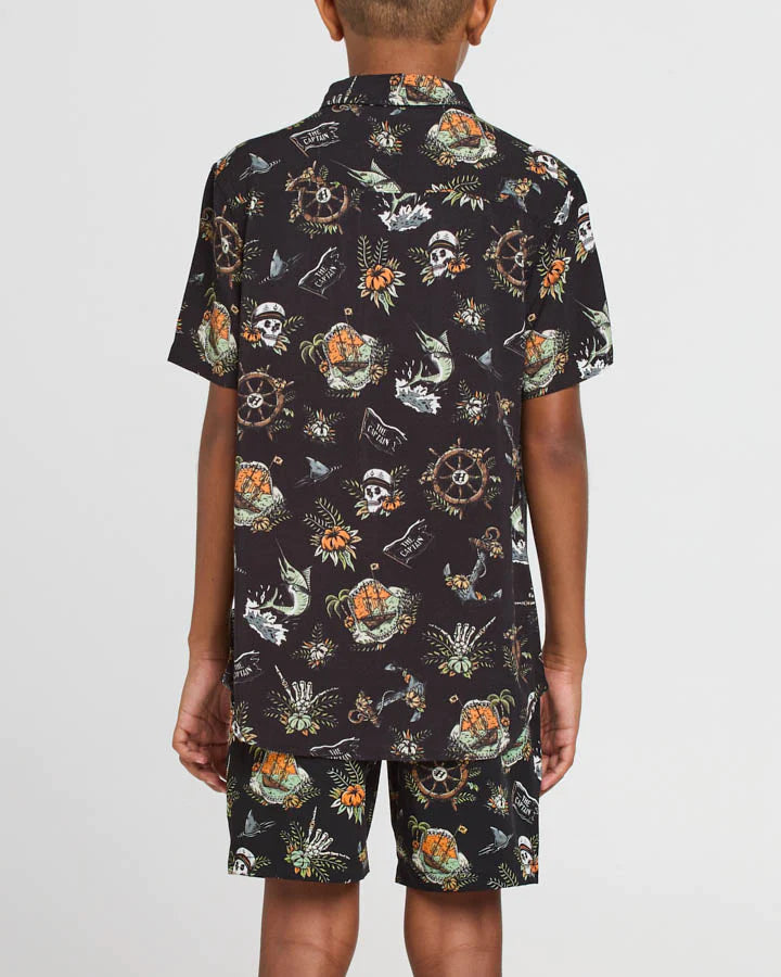 SHIPWRECKED CAPTAIN BUTTON UP - YOUTH