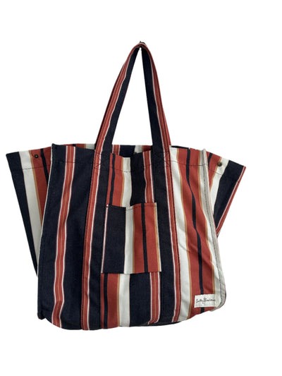 BROWN STRIPE BEACH BAG