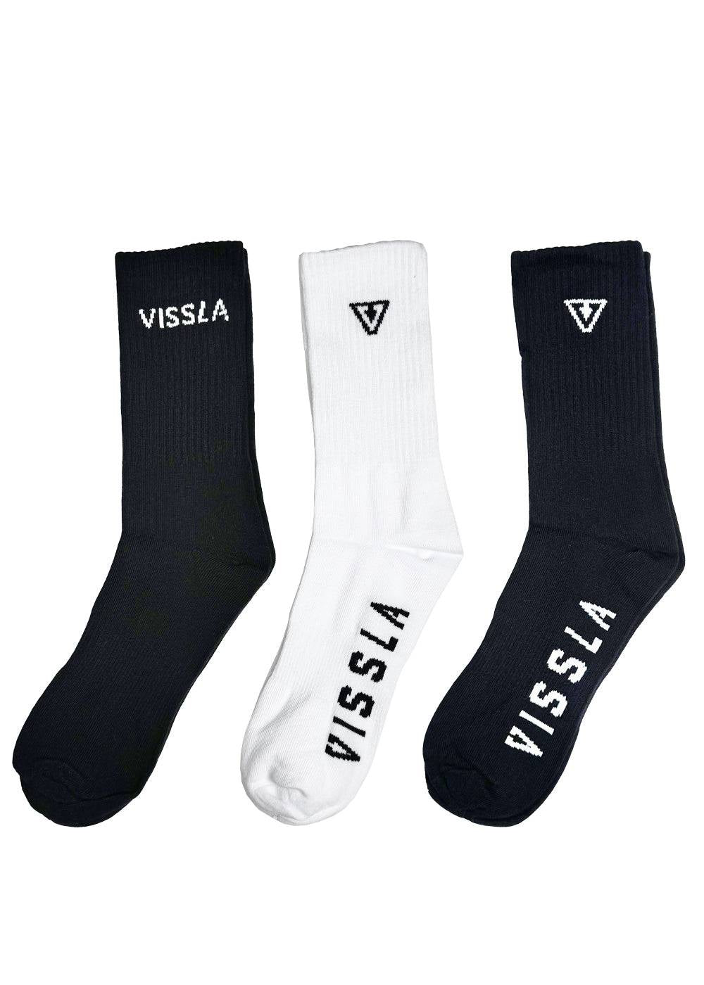 VISSLA LOGO SOCK 3 PACK
