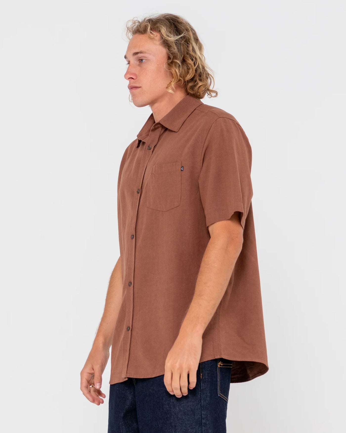 OVERTONE SHORT SLEEVE LINEN SHIRT