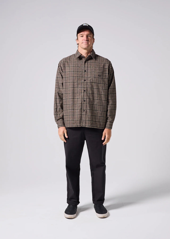 PLAID OFF TRACK SHIRT BROWN