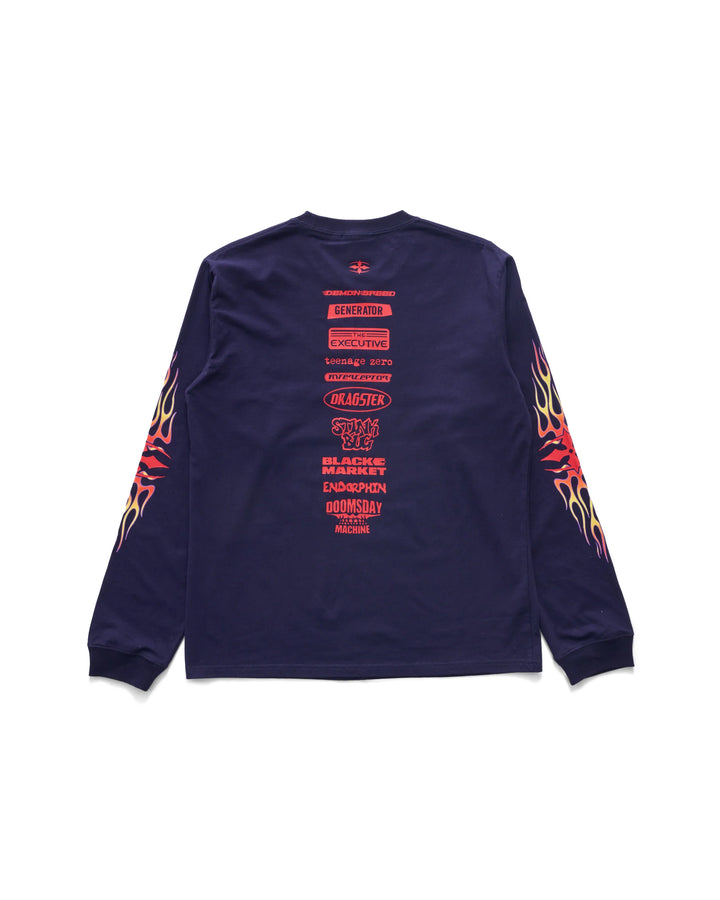 FLAME NAVY LS TEE