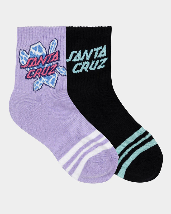 CRYSTAL STACK GIRLS MID SOCK 2 PK