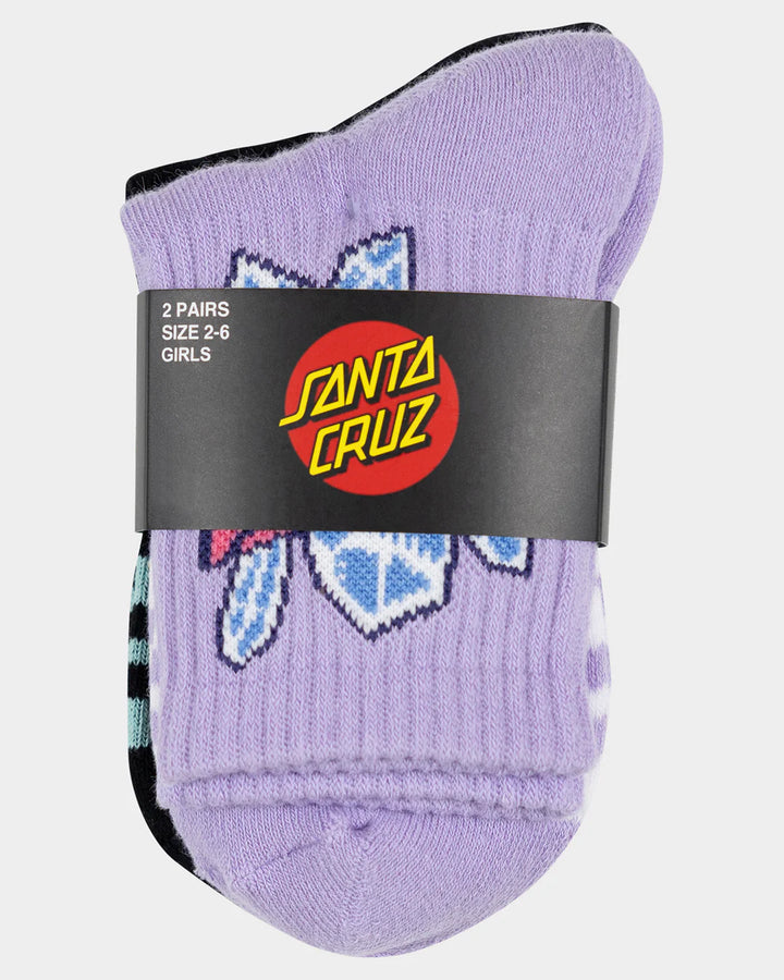 CRYSTAL STACK GIRLS MID SOCK 2 PK