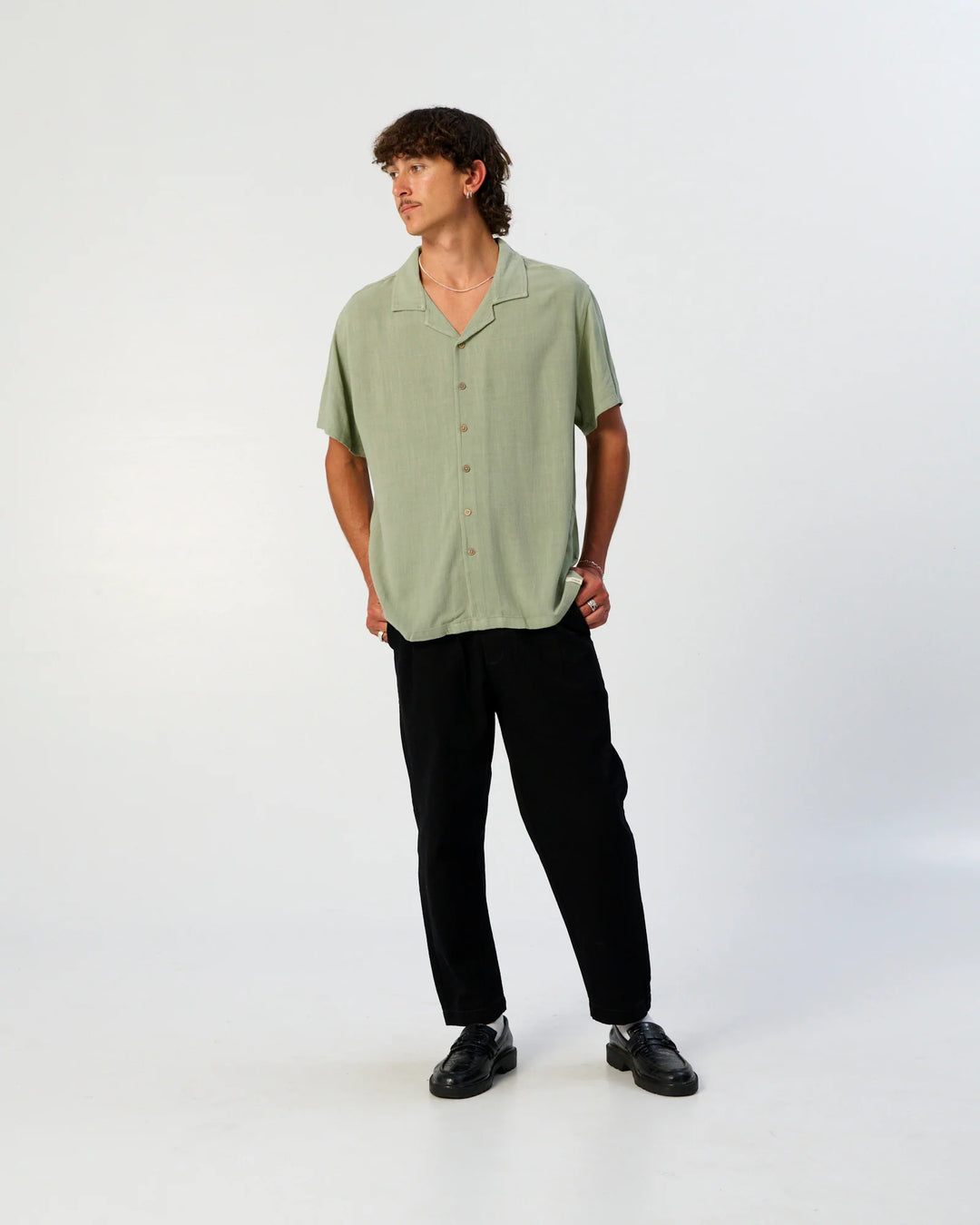 ERNIE RESORT SHIRT - SEA GRASS