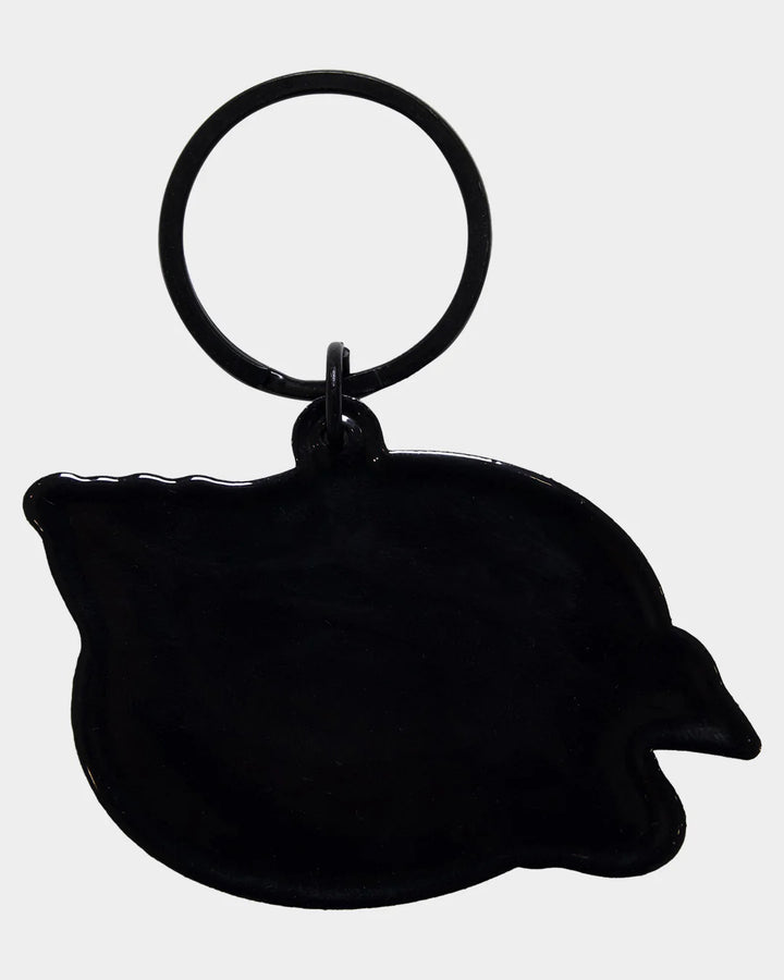 OVAL CHECK FLAME DOT RUBBER KEY RING