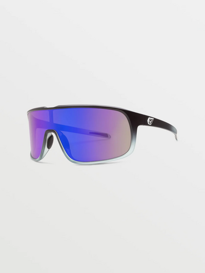 MACHO SUNGLASSES - GREY BLUE MATTE BLACK CLEAR FADE