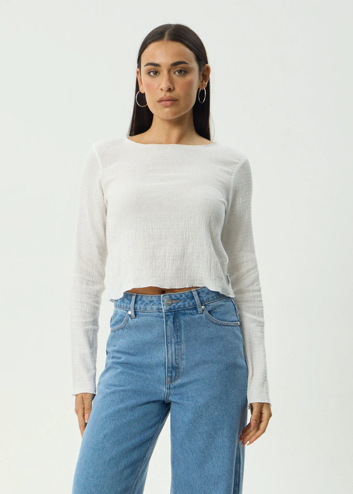 FOCUS SEERSUCKER L/S TOP