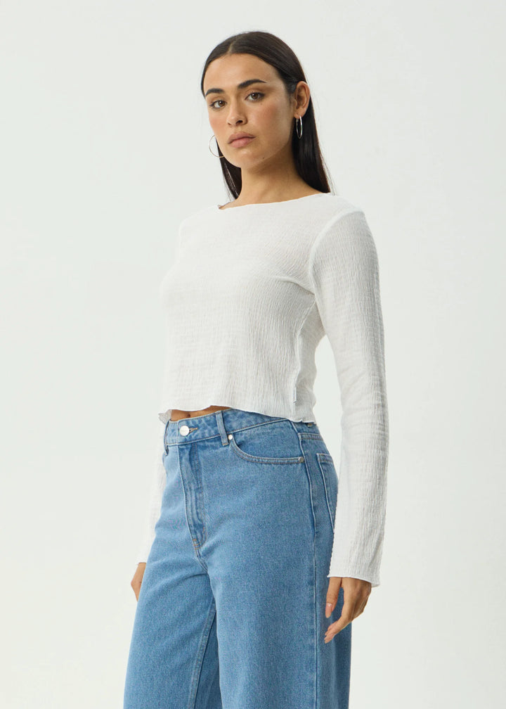 FOCUS SEERSUCKER L/S TOP