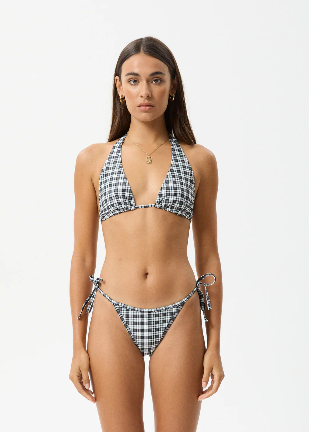 ASHER RECYCLED CHECK BIKINI BOTTOM