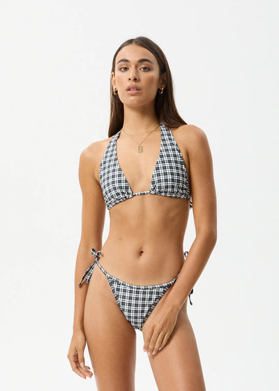 ASHER RECYCLED CHECK BIKINI TOP