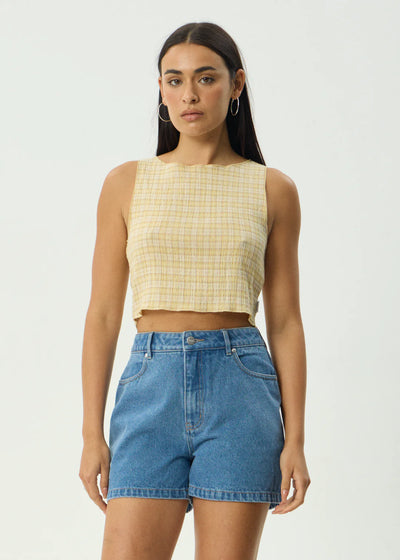 SUNDAY HEMP SEERSUCKER SLEEVELESS TOP