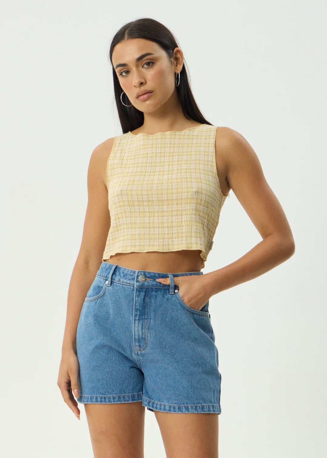 SUNDAY HEMP SEERSUCKER SLEEVELESS TOP
