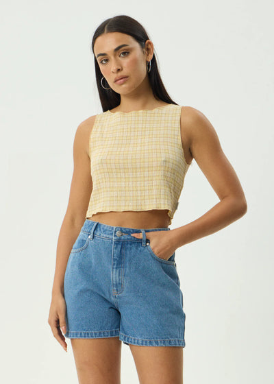 SUNDAY HEMP SEERSUCKER SLEEVELESS TOP