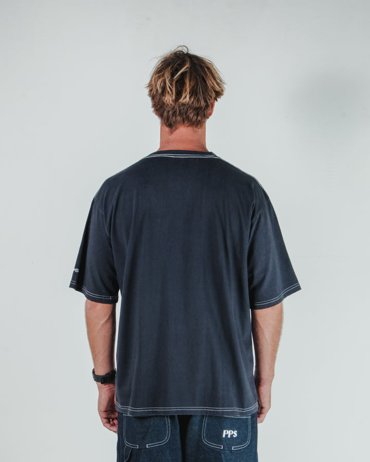 PPS Blank Stitch Tee – Black Wash