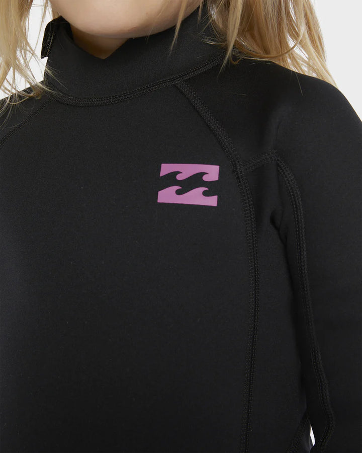 GIRLS BILLABONG 3/2 FOIL BZ STEAMER - BLACK