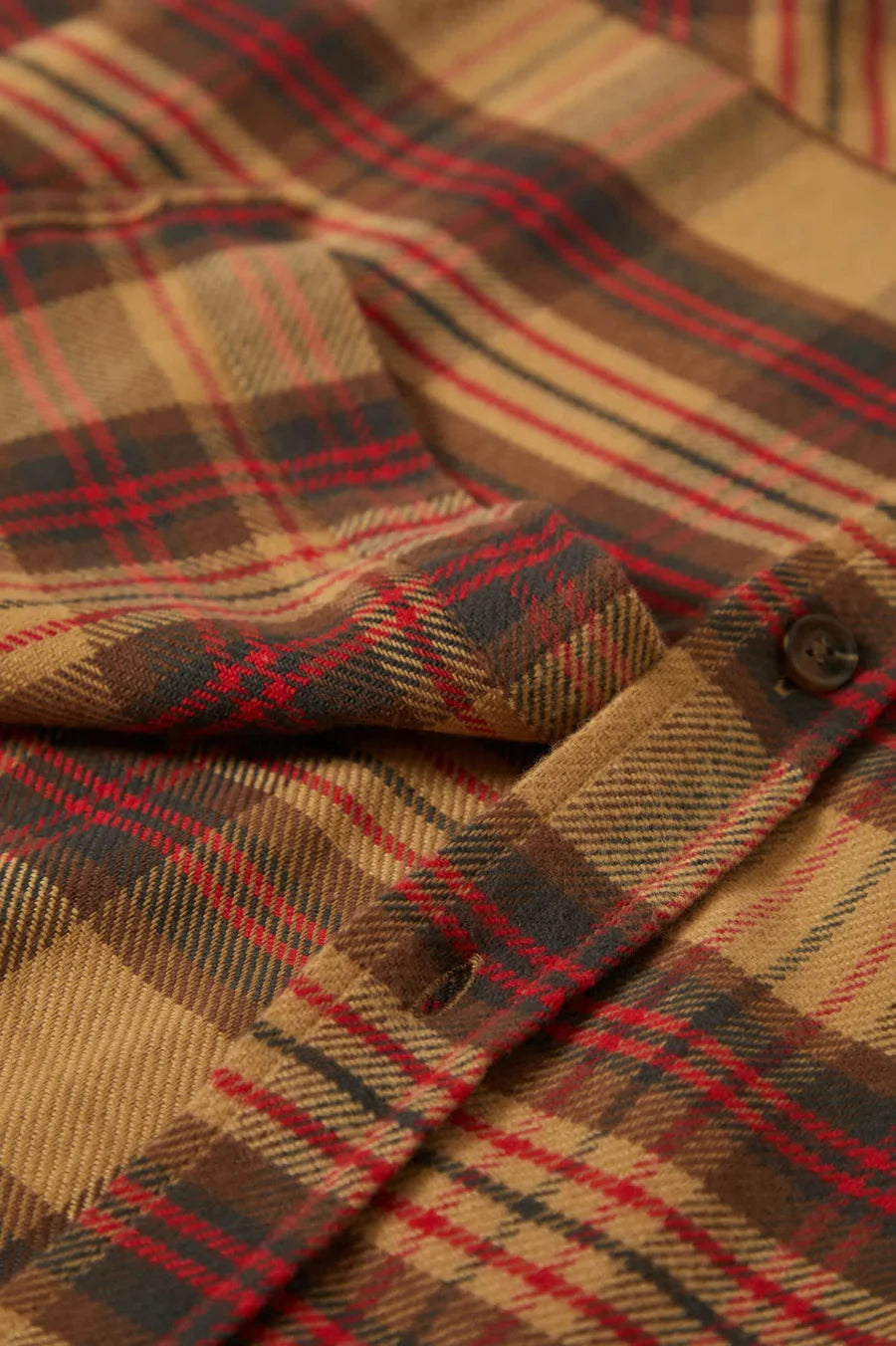 BOWERY L/S FLANNEL - CURRY/CRIMSON