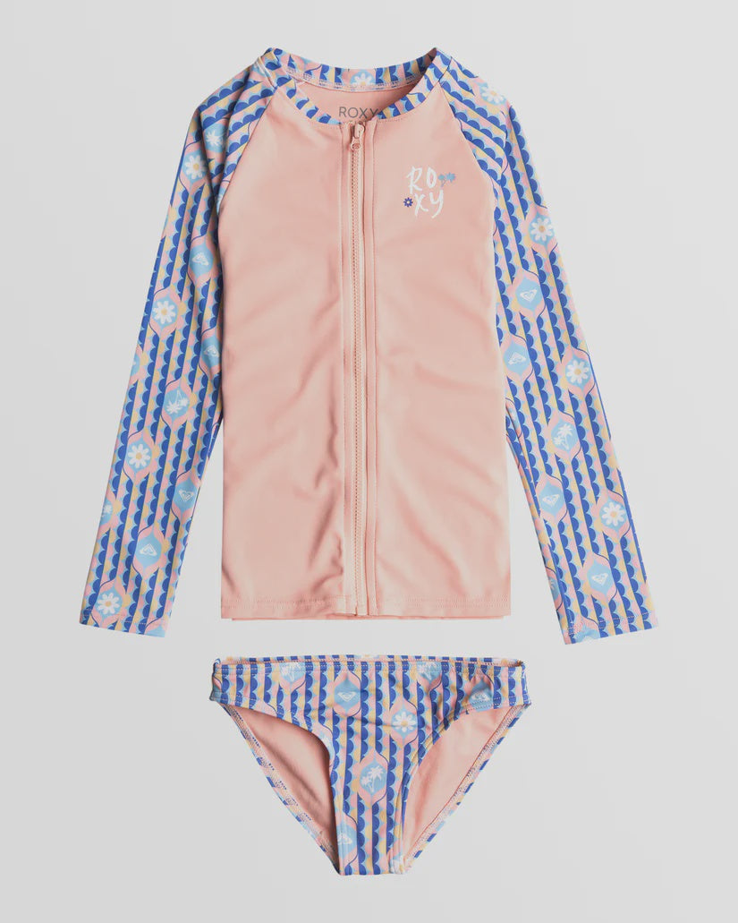 GIRLS TILES L/S LYCRA ZIPPED SET