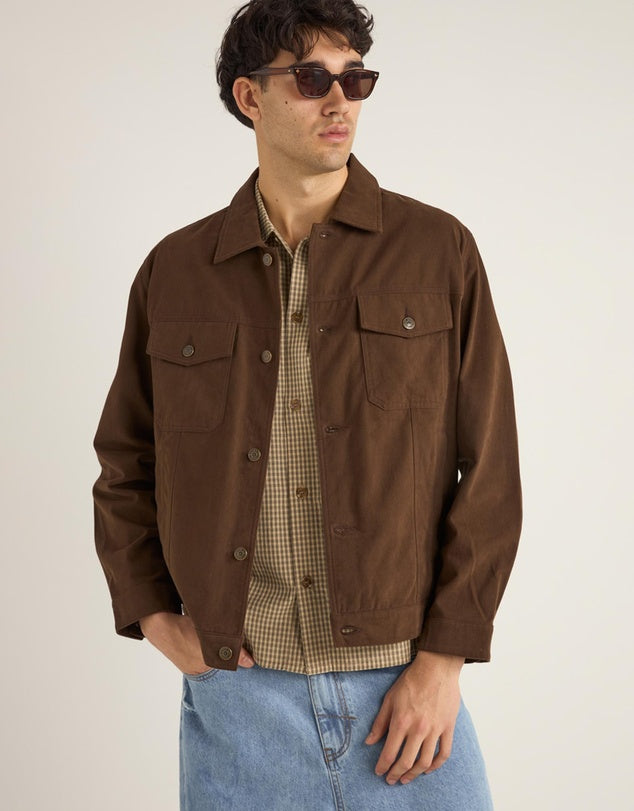 BRUSHED TWILL TRUCKER JACKET