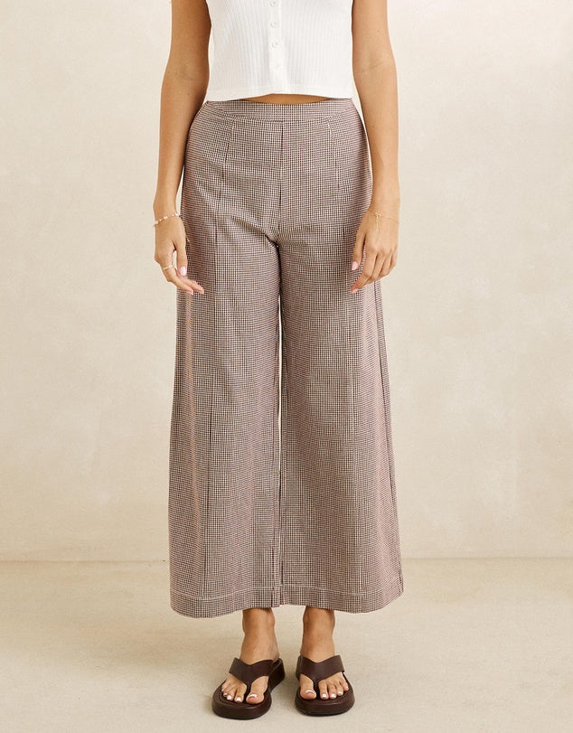 LONDON CHECK WIDE LEG PANT