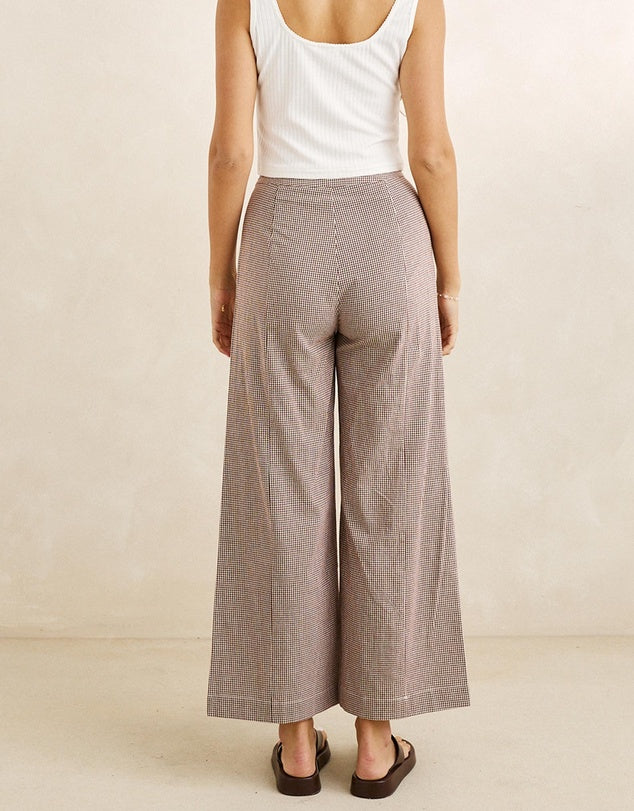 LONDON CHECK WIDE LEG PANT