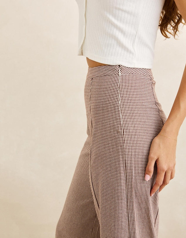 LONDON CHECK WIDE LEG PANT