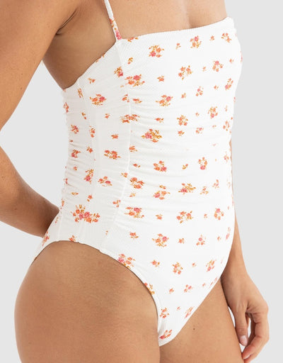ROSIE FLORAL SCRUNCHED SIDE ONE PIECE