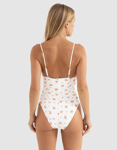 ROSIE FLORAL SCRUNCHED SIDE ONE PIECE