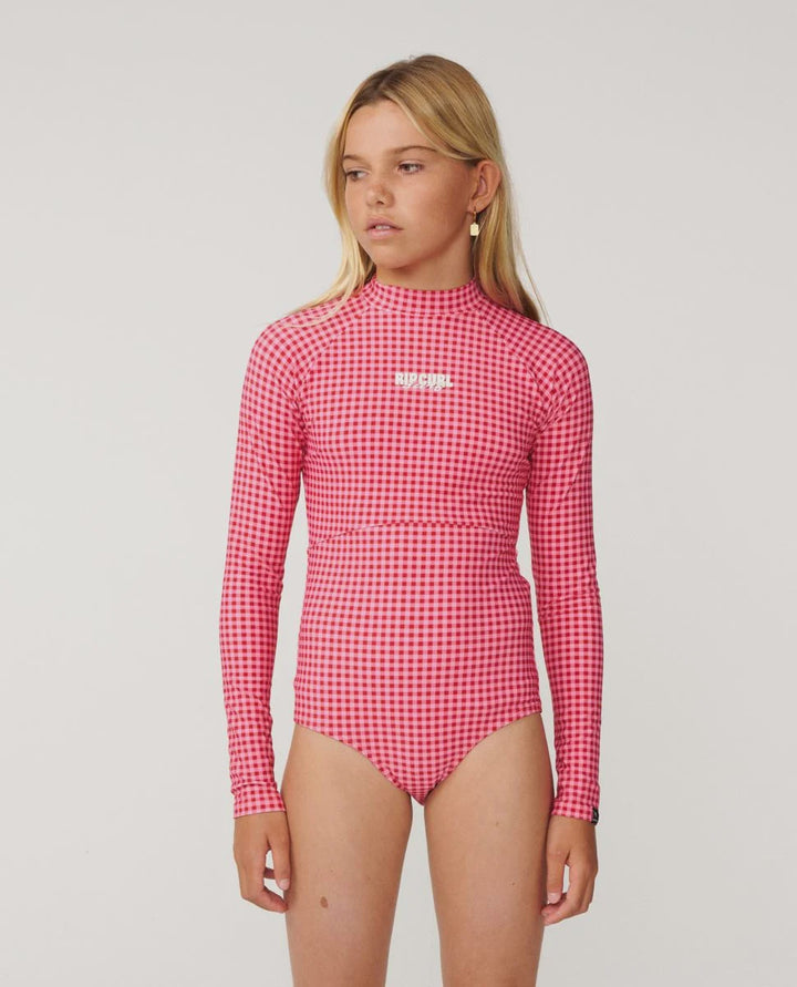 ISLAND CHECK LS SURFSUIT - GIRL