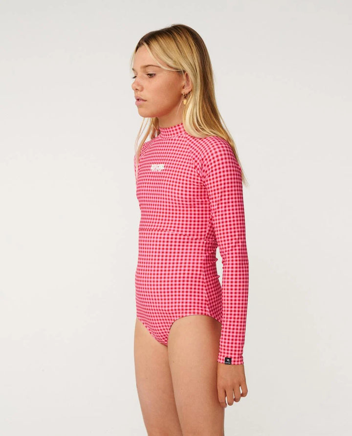 ISLAND CHECK LS SURFSUIT - GIRL