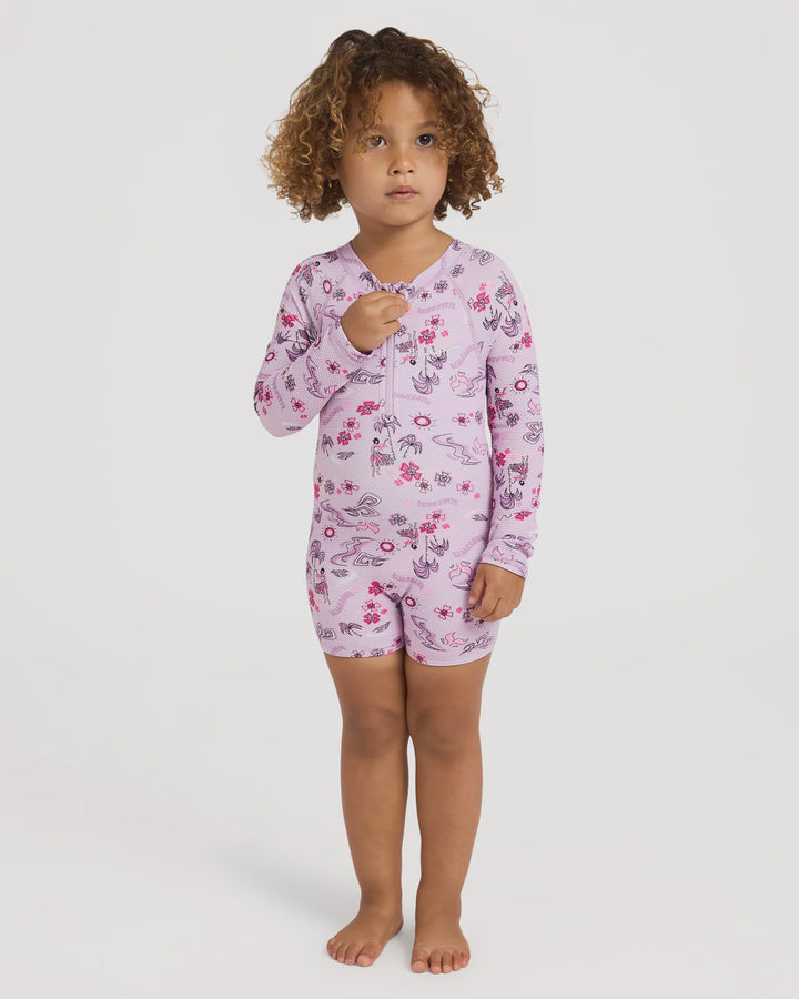 HULA HAZE 1PCE SHORTIE LONG SLEEVE SURFSHIRT