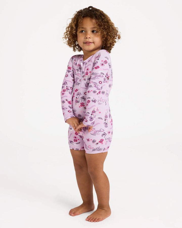 HULA HAZE 1PCE SHORTIE LONG SLEEVE SURFSHIRT