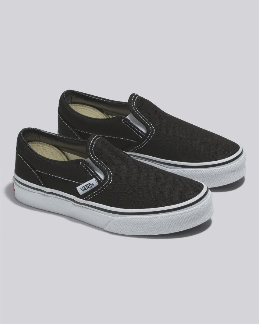 BOYS CLASSIC SLIP ON - BLACK/WHITE